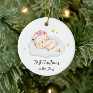 First Christmas Baby Loss Boy Memorial Ceramic Tree Decoration