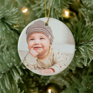 First Christmas Baby Photo  Ceramic Tree Decoration
