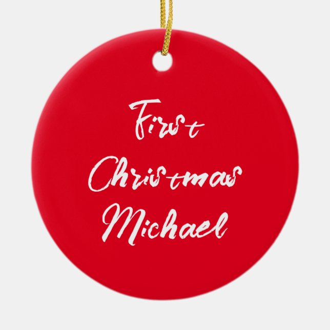 First Christmas Baby Your Own Photo Picture Ceramic Tree Decoration (Front)