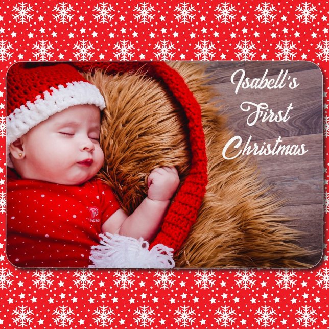 First Christmas Baby's Personalise Photo Gift 4x6 Magnet (Creator Uploaded)