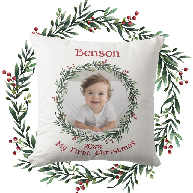 First Christmas Baby's Photo Keepsake  Cushion (Creator Uploaded)