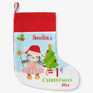 First Christmas Ballerina Penguin Small Christmas Stocking