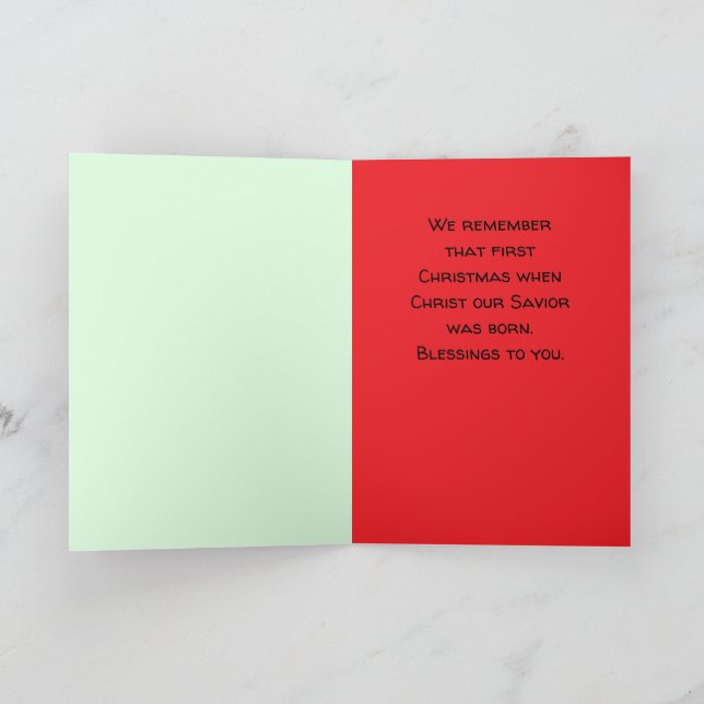 First Christmas Bible shepherds came Christmas car Holiday Card (Inside)