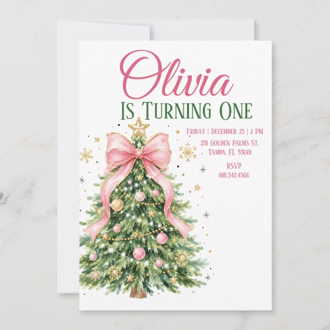 First Christmas Birthday Invitation  (Front)