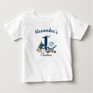 First Christmas Blue Santa  Baby T-Shirt