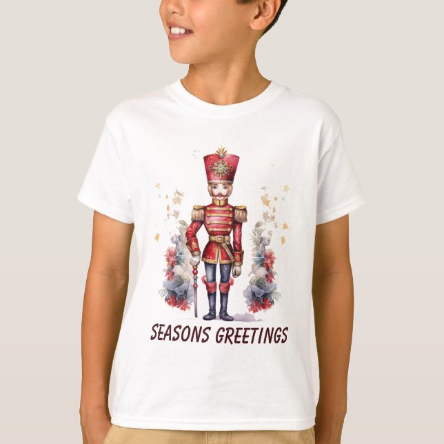 first Christmas boy nutcracker watercolor  T-Shirt (Front)