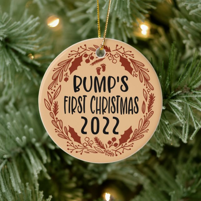 First Christmas bump | bump gift pregnancy xmas  Ceramic Tree Decoration (Tree)