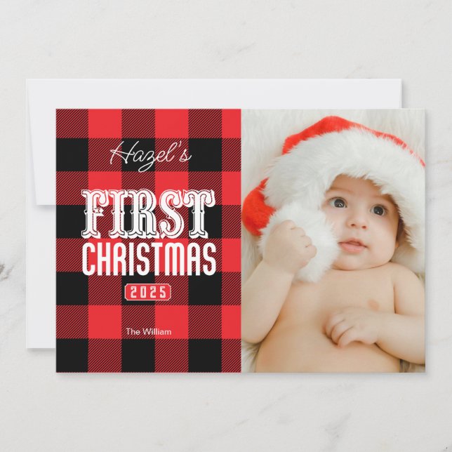 First Christmas Card with Personalised Picture (Front)
