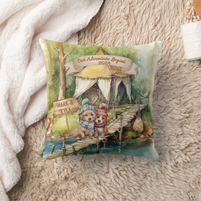 First Christmas Couple Christmas Newlywed Ornament Cushion (Blanket)