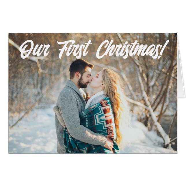 First Christmas Couple's Photo with Names (Front Horizontal)