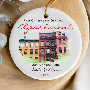 first christmas Custom apartment photo Ceramic Tree Decoration