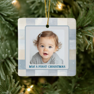 First Christmas Custom Baby Photo Holiday Ornament