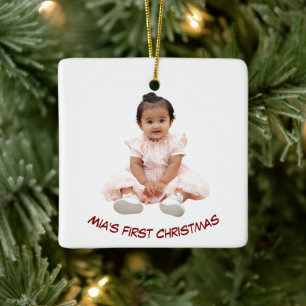 First Christmas Custom Baby Photo Holiday Ornament