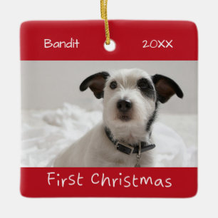 First Christmas Custom Pet Photo Ceramic Ornament