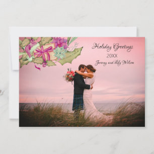 First Christmas Custom Photo Card with Garland