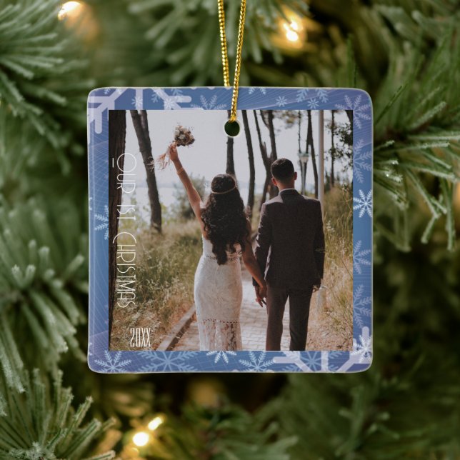  First Christmas, Custom Photo Ceramic Ornament (Tree)