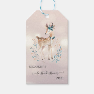 First Christmas,Cute Deer Holiday Gift Tags