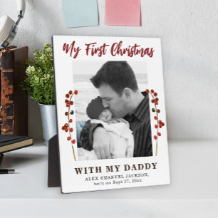 First Christmas dad and baby photo Plaque