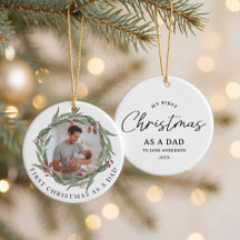 First Christmas Dad Baby Photo Christmas Wreath