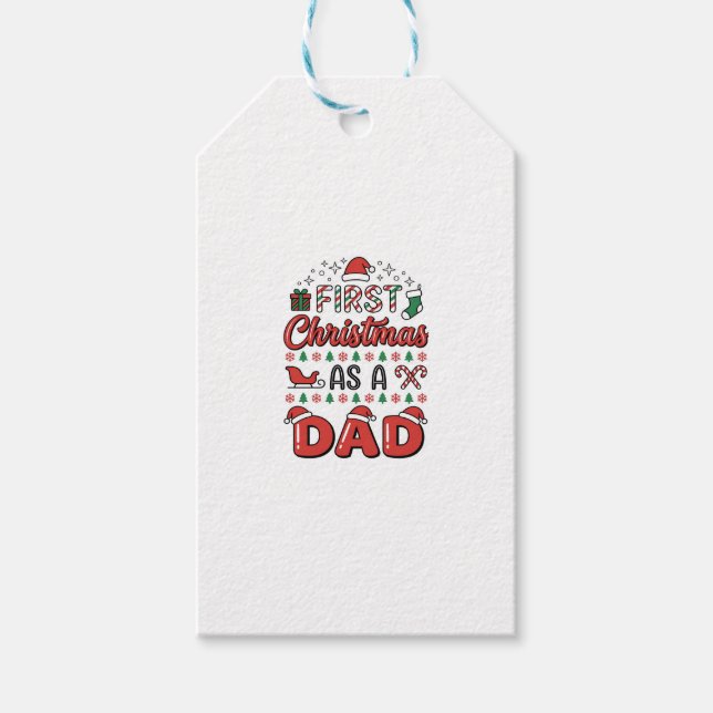 First Christmas Dad Holiday Gift Tags (Front)