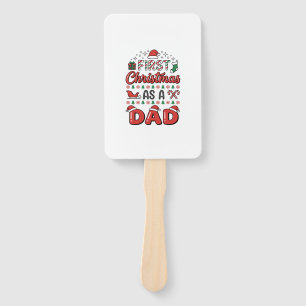First Christmas Dad Holiday Hand Fan
