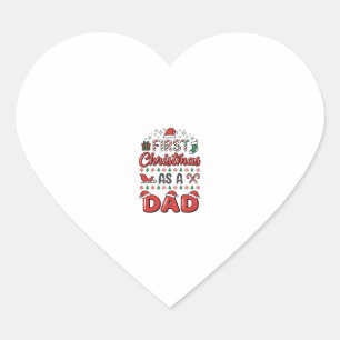 First Christmas Dad Holiday Heart Sticker