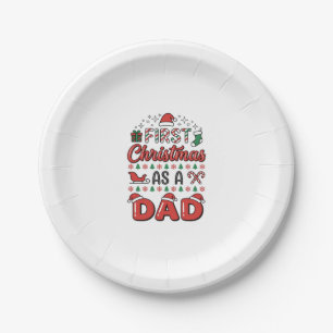 First Christmas Dad Holiday Paper Plate