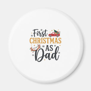 First Christmas Dad Holiday Truck Magnet
