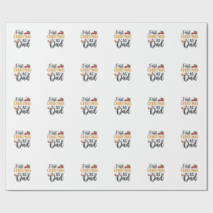 First Christmas Dad Holiday Truck Wrapping Paper