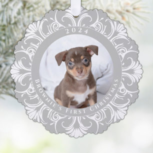 First Christmas Dog Photo Tree Decoration Card