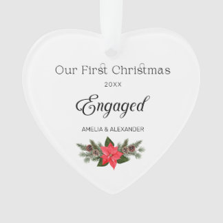 First Christmas Engaged Acrylic Photo Ornament