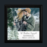 First Christmas Engaged Adventure Begins Photo Gift Box<br><div class="desc">This 1st Christmas engaged box is perfect for the newly engaged couple. The saying on it is The Adventure Begins which they will love. Add date and their names as well as a special photo for a wonderful engagement keepsake they will treasure. See coordinating items in our shop, Enchanted Finch....</div>