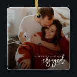 First Christmas Engaged Ceramic Ornament<br><div class="desc">These family holiday ornaments are perfect for a personalised holiday present.</div>
