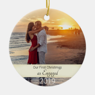 First Christmas Engaged Ceramic Tree Decoration