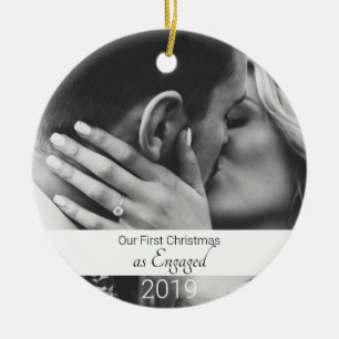 First Christmas Engaged Ceramic Tree Decoration