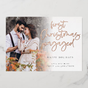First Christmas Engaged Custom Photo Glam