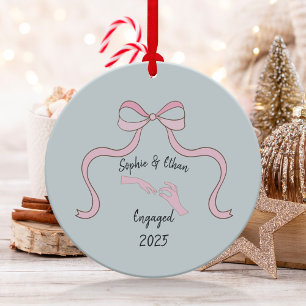 First Christmas Engaged, Engagement Gift  Ceramic Tree Decoration