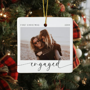 First Christmas Engaged Keepsake  Ceramic Ornament