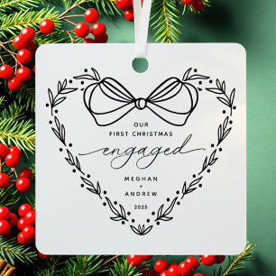 First Christmas Engaged Metal Tree Decoration