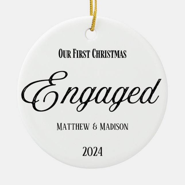 First Christmas Engaged Ornament (Front)