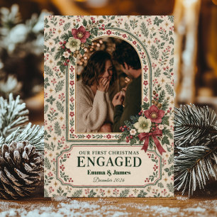 First Christmas Engaged Photo Announcement