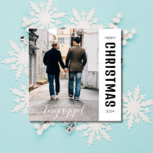 First Christmas Engayged Gay Pride Custom Photo