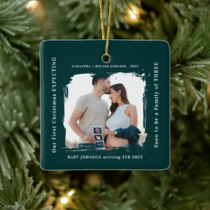 First Christmas Expecting Pregnancy Announcement Ceramic Ornament