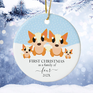 First Christmas Family Of 4 Fox Christmas Ornament