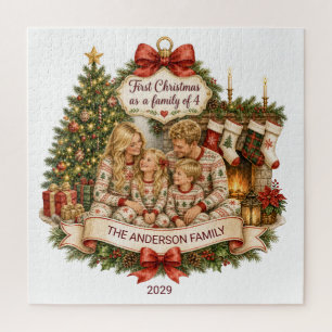 First Christmas Family Watercolor Jigsaw Puzzle