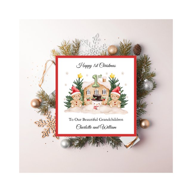 First Christmas Gingerbread Snowman Christmas Card (Creator Uploaded)