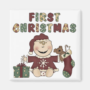 First Christmas Girl Tshirts and Gifts Magnet