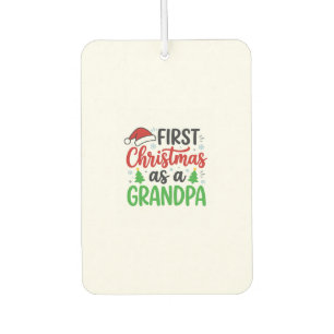 First Christmas Grandpa Santa Hat Car Air Freshener