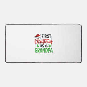 First Christmas Grandpa Santa Hat Desk Mat