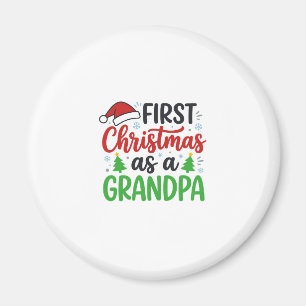 First Christmas Grandpa Santa Hat Magnet